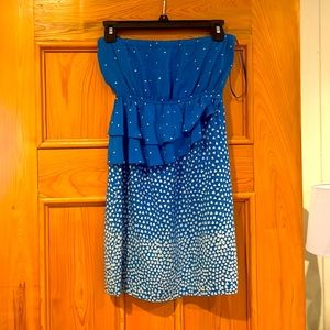 Strapless blue mini white hearts yumi Kim mini